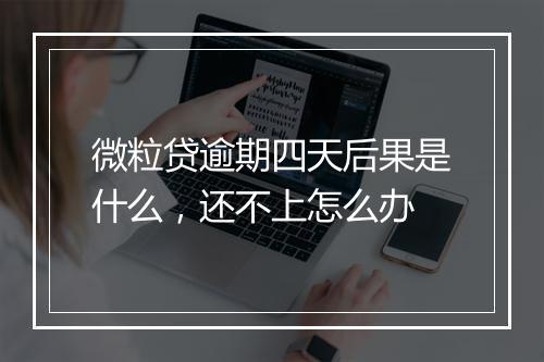 微粒贷逾期四天后果是什么，还不上怎么办