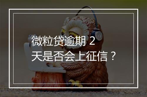 微粒贷逾期 2 天是否会上征信？