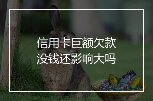 信用卡巨额欠款没钱还影响大吗