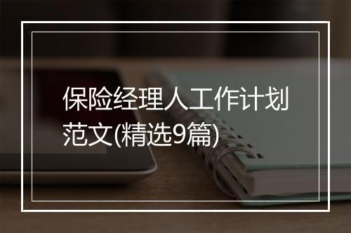 保险经理人工作计划范文(精选9篇)