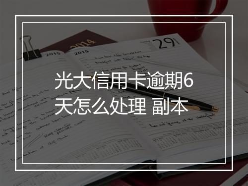 光大信用卡逾期6天怎么处理 副本