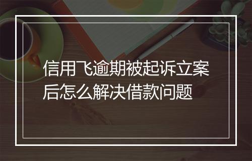 信用飞逾期被起诉立案后怎么解决借款问题