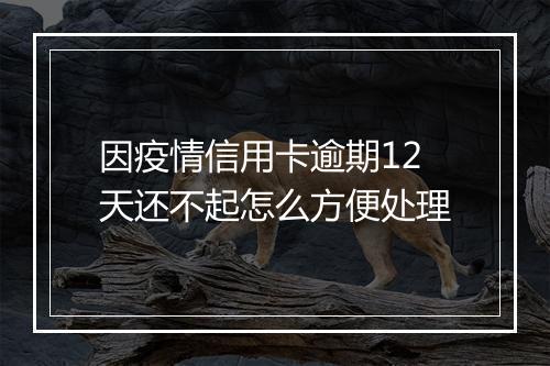 因疫情信用卡逾期12天还不起怎么方便处理
