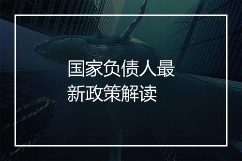 国家负债人最新政策解读