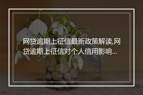网贷逾期上征信最新政策解读,网贷逾期上征信对个人信用影响大吗