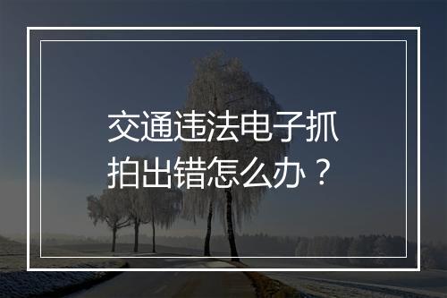 交通违法电子抓拍出错怎么办？