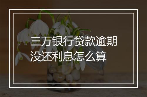 三万银行贷款逾期没还利息怎么算
