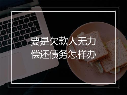 要是欠款人无力偿还债务怎样办