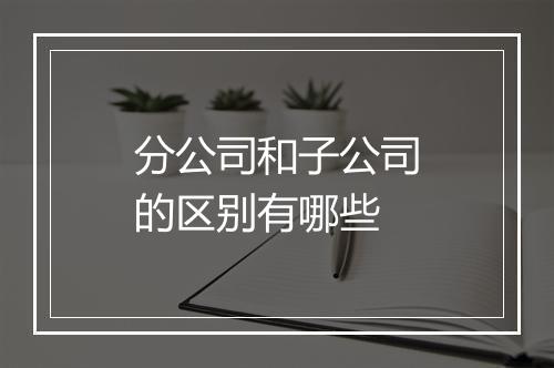 分公司和子公司的区别有哪些