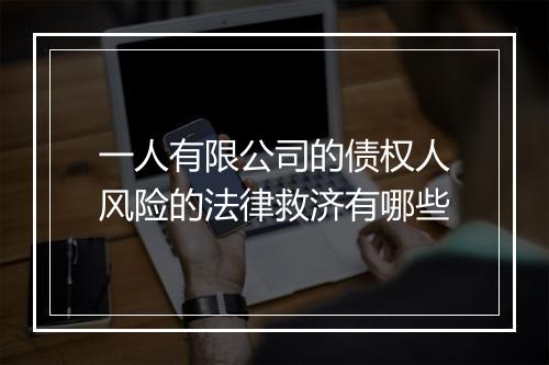 一人有限公司的债权人风险的法律救济有哪些
