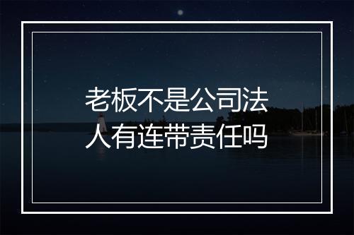 老板不是公司法人有连带责任吗