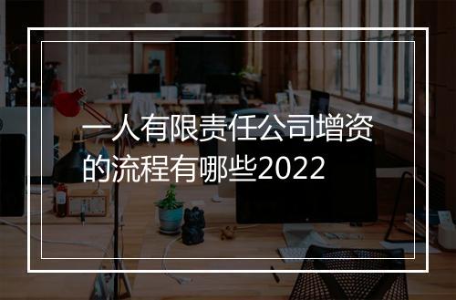 一人有限责任公司增资的流程有哪些2022