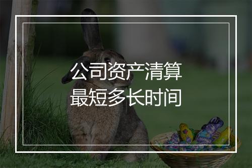 公司资产清算最短多长时间