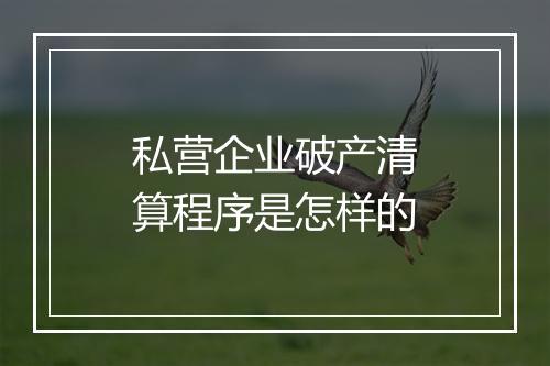 私营企业破产清算程序是怎样的