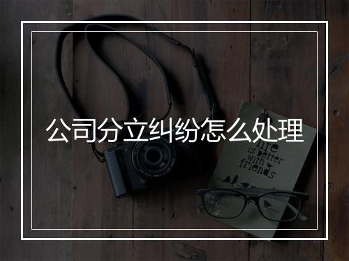 公司分立纠纷怎么处理