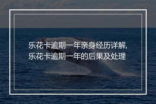 乐花卡逾期一年亲身经历详解,乐花卡逾期一年的后果及处理