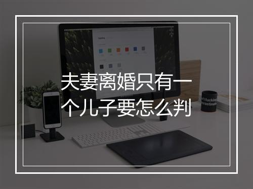 夫妻离婚只有一个儿子要怎么判