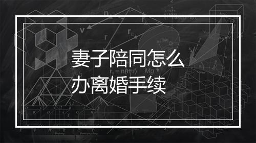 妻子陪同怎么办离婚手续