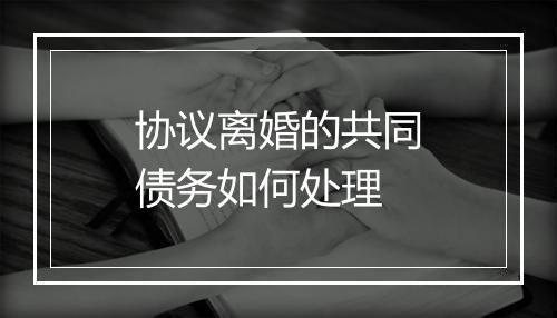 协议离婚的共同债务如何处理