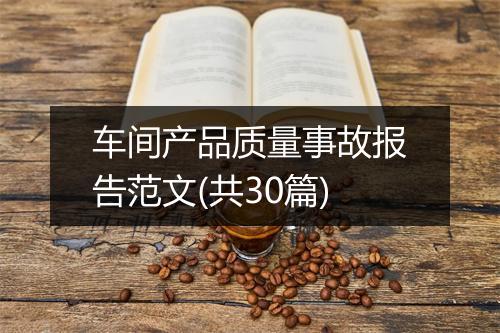 车间产品质量事故报告范文(共30篇)