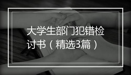大学生部门犯错检讨书（精选3篇）