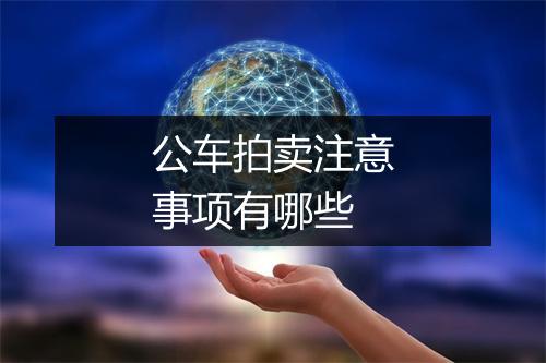 公车拍卖注意事项有哪些