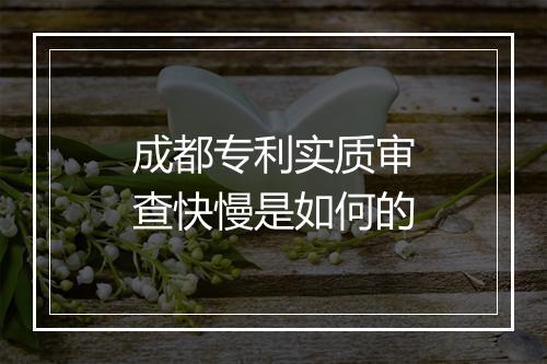 成都专利实质审查快慢是如何的