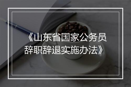 《山东省国家公务员辞职辞退实施办法》