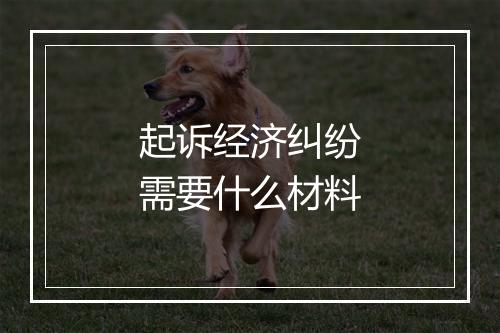 起诉经济纠纷需要什么材料