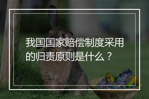 我国国家赔偿制度采用的归责原则是什么？