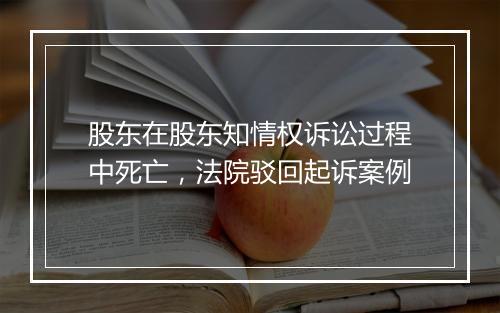 股东在股东知情权诉讼过程中死亡，法院驳回起诉案例