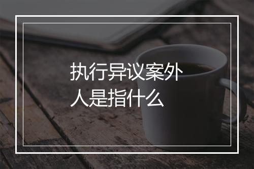 执行异议案外人是指什么