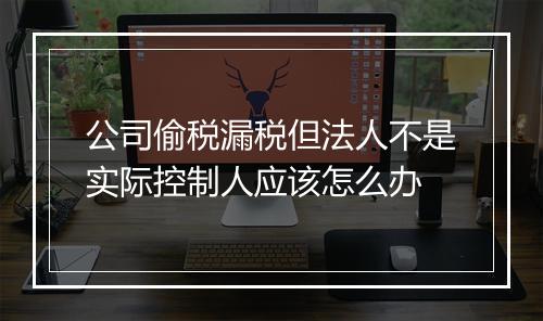 公司偷税漏税但法人不是实际控制人应该怎么办