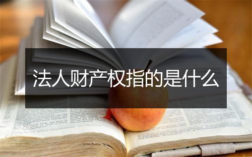 法人财产权指的是什么