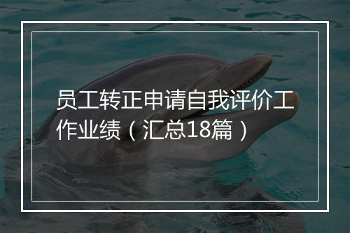 员工转正申请自我评价工作业绩（汇总18篇）