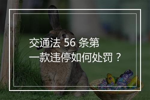 交通法 56 条第一款违停如何处罚？