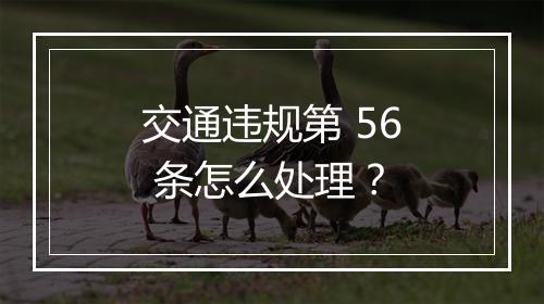 交通违规第 56 条怎么处理？