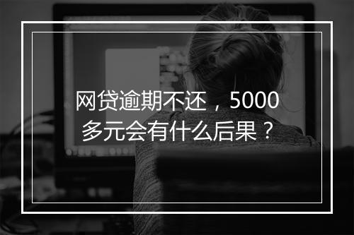 网贷逾期不还，5000 多元会有什么后果？
