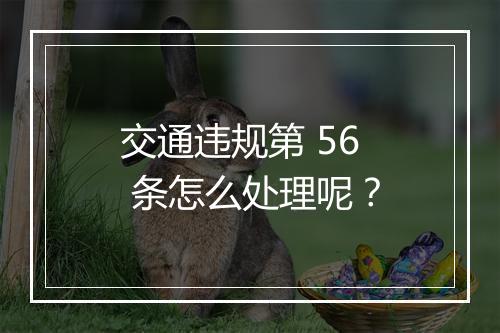 交通违规第 56 条怎么处理呢？