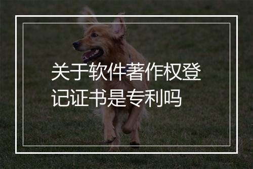 关于软件著作权登记证书是专利吗