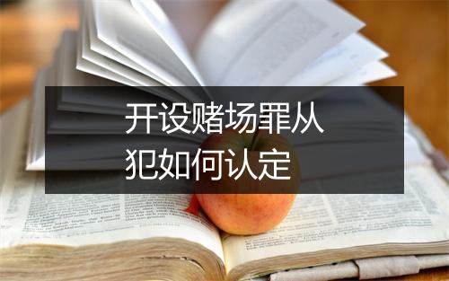 开设赌场罪从犯如何认定