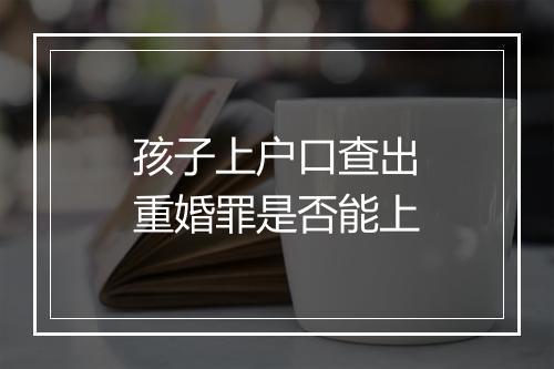 孩子上户口查出重婚罪是否能上