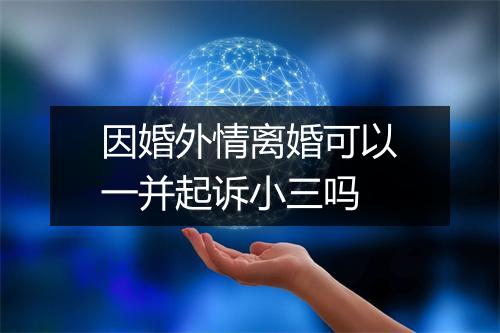 因婚外情离婚可以一并起诉小三吗