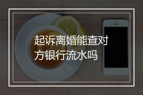 起诉离婚能查对方银行流水吗