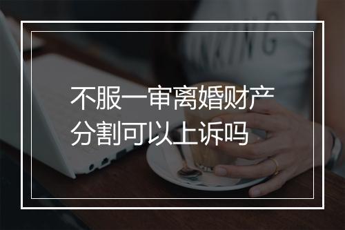 不服一审离婚财产分割可以上诉吗