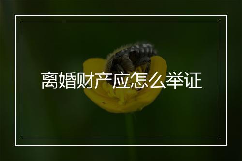 离婚财产应怎么举证