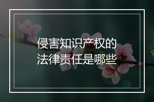 侵害知识产权的法律责任是哪些
