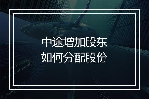 中途增加股东如何分配股份