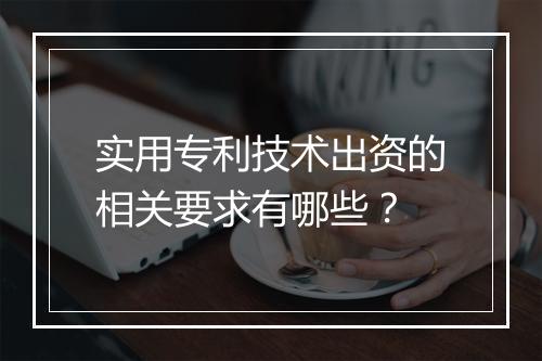 实用专利技术出资的相关要求有哪些？