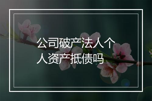 公司破产法人个人资产抵债吗